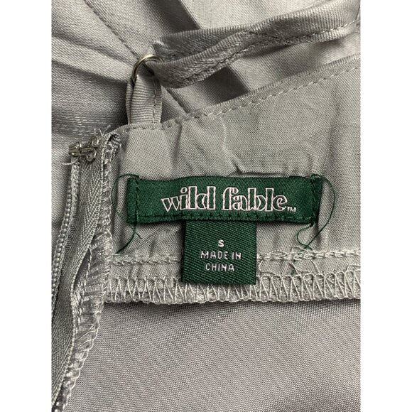 Wild Fable Gray Iridescent Satin Maxi Dress Adjustable Spaghetti Strap Small - Picture 11 of 12